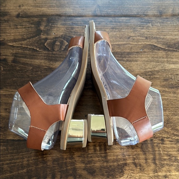 Sam and Libby Women's Faux Leather Brown Ankle Strap Sandals Size 7 - Picture 5 of 6